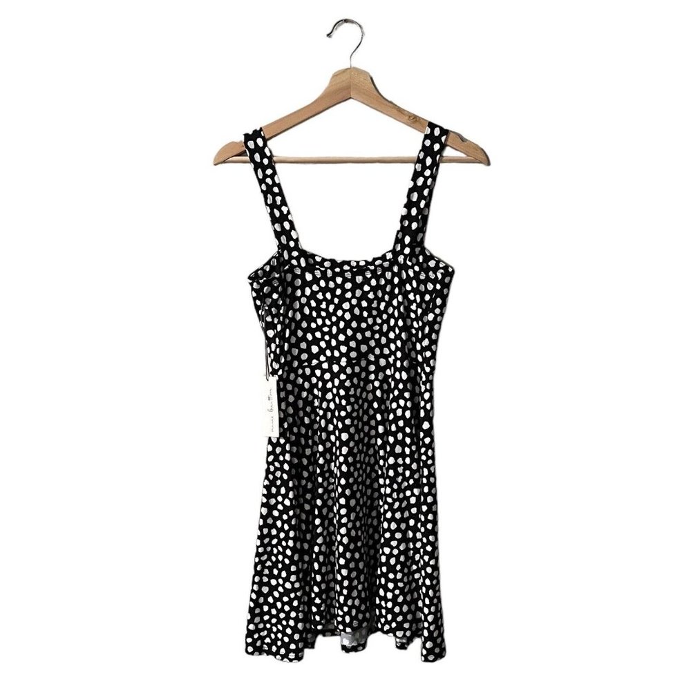 Nine Britton Renie Dress Size Small Soft Brushed Knit Skater Black Spotted Polka - Picture 5 of 8